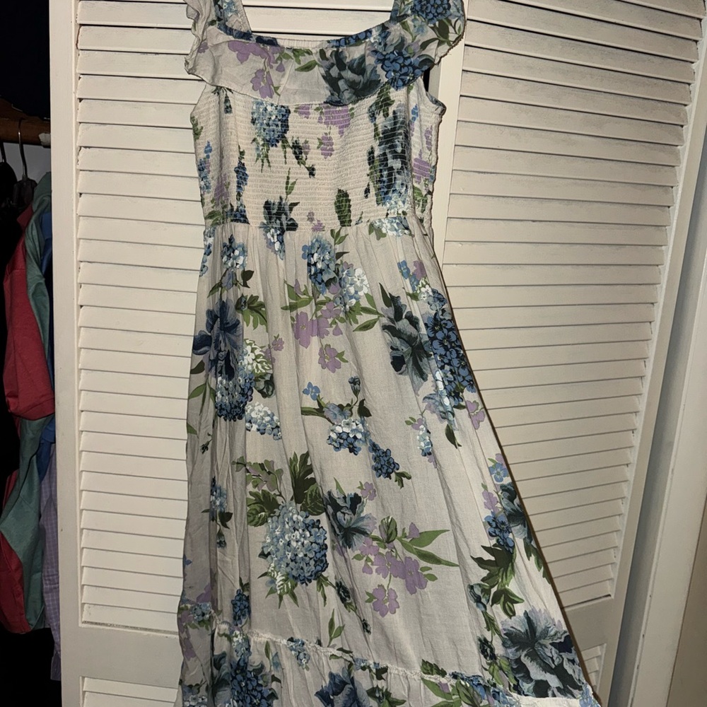 Vineyard Vines Blue and Purple Floral Maxi Dress